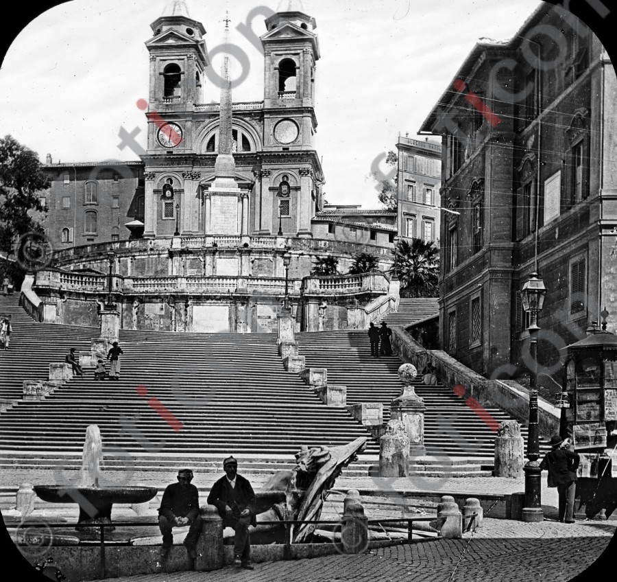 Die Spanische Treppe - Foto foticon-simon-033-023-sw.jpg | foticon.de - Bilddatenbank für Motive aus Geschichte und Kultur